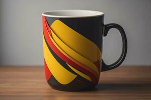 AI generated Mug Mockup with Flag of Belgium, generative ai photo