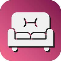 Sofa Vector Glyph Gradient Background Icon For Personal And Commercial Use.