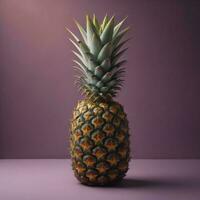 AI generated Pineapple on a purple background. ai generated photo