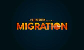 Migration. Banner with the name of the cartoon. Vector illustration