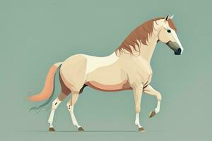 ai generado marrón y blanco caballo de pie. vector ilustración. ai generativo foto