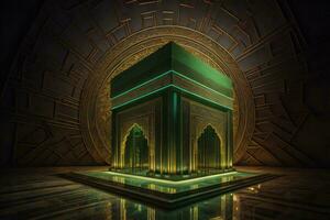 AI generated Kaaba- holy place of Muslims.  public item of all muslims. generative ai photo