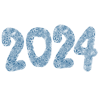 Nouveau année 2024 png transparent Contexte