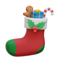 Christmas Sock 3D Icon Illustrations png