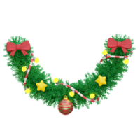 Christmas Garland 3D Icon Illustrations png