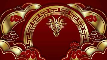 Happy Chinese New Year Background With Golden Element video