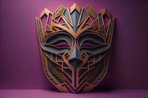 AI generated Mardi Gras mask isolated on solid color background. ai generative photo