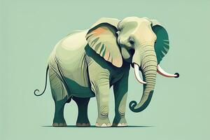 AI generated Vector illustration of an elephant. Isolated on a solid color background. ai generative photo