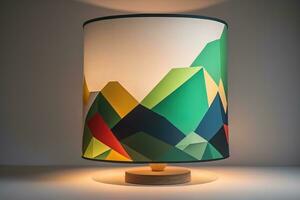 AI generated a decorative and colorful lamp on a solid color background. ai generative photo