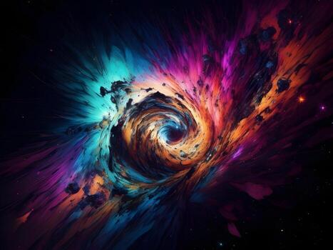 AI generated Abstract space background with stars and nebula. Fractal art. generative ai photo