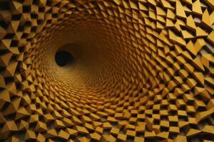 AI generated abstract geometric background with hexagon shapes in tunnel. generative ai photo
