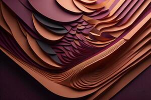 AI generated Abstract background of curved sheets of paper. generative ai photo