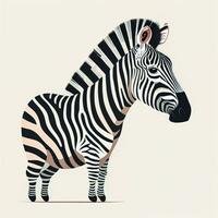 AI generated Zebra head isolated on white background. Hand drawn vector illustration. ai generative photo