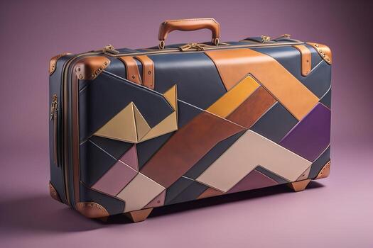 AI generated a travel suitcase isolated on a solid color background. ai generative photo