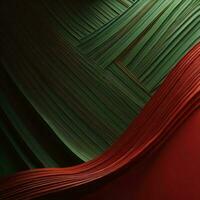 AI generated Abstract background of curved lines in red and green colors. generative ai photo