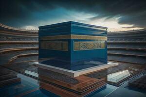 AI generated Illustration of islamic holy Kaaba. generative ai photo