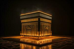 AI generated Illustration of islamic holy Kaaba. generative ai photo