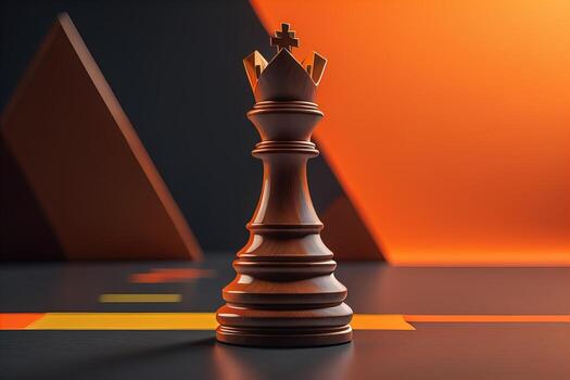 AI generated Chess king on a solid color background. ai generative photo
