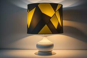 AI generated decorative table lamp on solid color background. ai generative photo