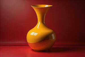 AI generated Ceramic vase on a solid color background. ai generative photo