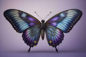 ai generado mariposa aislado en un púrpura antecedentes. generativo ai foto