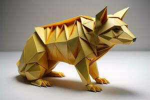 ai generado papel origami animal aislado en sólido color antecedentes. ai generativo foto