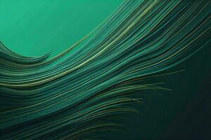 AI generated abstract background with wavy lines in green colors, vector illustration. ai generated photo