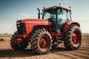 ai generado tractor en el medio de el desierto. generativo ai foto