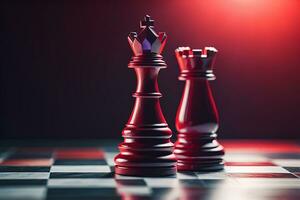 AI generated Different chess piece on a solid color background. ai generative photo