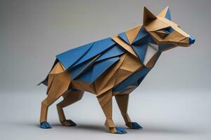 ai generado papel origami animal aislado en sólido color antecedentes. ai generativo foto