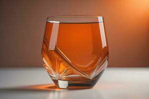 AI generated Cognac in a glass on a table. generative ai photo