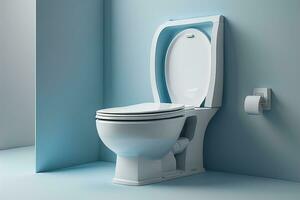 AI generated toilet bowl in modern bathroom. ai generative photo