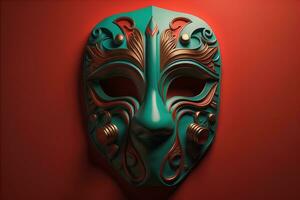 AI generated Mardi Gras mask isolated on solid color background. ai generative photo