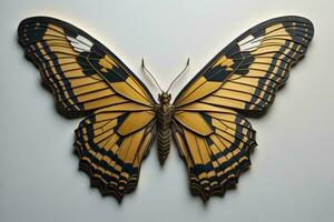 ai generado mariposa alas en un blanco antecedentes. generado foto