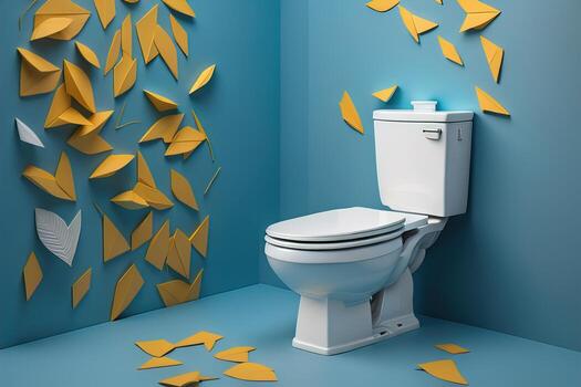 AI generated toilet bowl in modern bathroom. ai generative photo