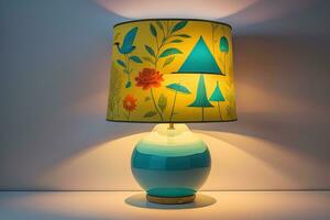 AI generated a decorative and colorful lamp on a solid color background. ai generative photo