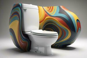AI generated toilet bowl in modern bathroom. ai generative photo