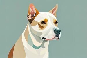 AI generated American Staffordshire Terrier dog portrait. Vector illustration in flat style. generative ai photo