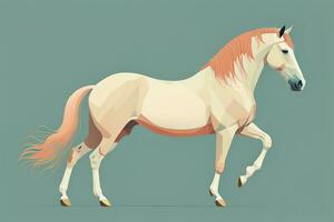 AI generated Brown and white horse standing. Vector illustration. ai generative photo