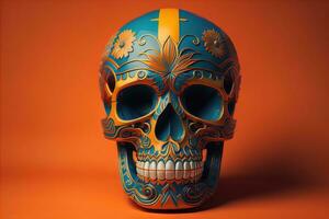 AI generated Day of the Dead sugar skull. Mexican sugar skull. ai generative photo