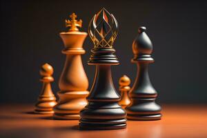 AI generated Different chess piece on a solid color background. ai generative photo