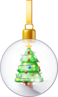 3D Glass Christmas Snow Ball with Tree png