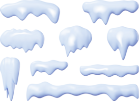 3d conjunto de nieve hielo formas png
