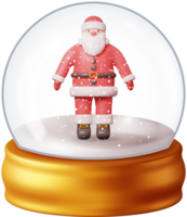 3d glas jul snö klot med santa claus png