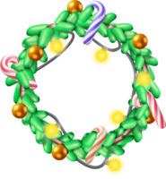 3D Christmas Wreath with Glass Balls png