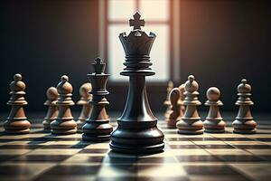 AI generated Different chess piece on a solid color background. ai generative photo