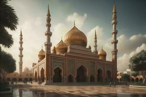 AI generated The Grand Mosque in the city of Abu Dhabi. ai generated photo