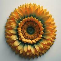 AI generated Sunflower on a white background. generative ai photo