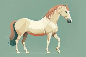 AI generated Brown and white horse standing. Vector illustration. ai generative photo