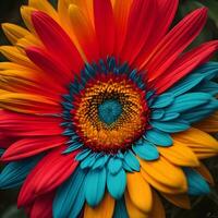 AI generated Beautiful multicolored gerbera daisy flower close up. ai generated photo